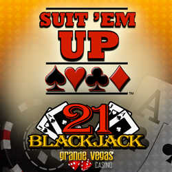 New Suit ‘Em Up Blackjack with Sidebet Now at Grande Vegas Casino and Mobile Casino