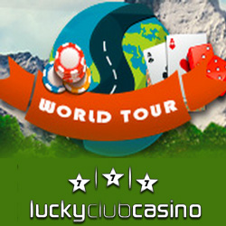 Get 200 Free Spins and up to $2500 in Casino Bonuses during World Tour at Lucky Club