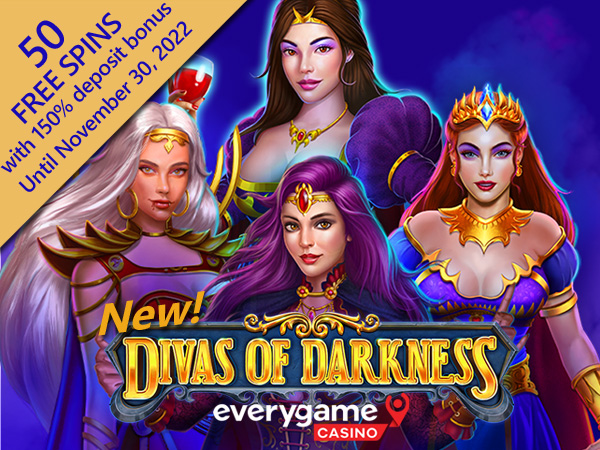 Get 10 Free Spins on Divas of Darkness, a New Halloween Game Now Available at Everygame Casino