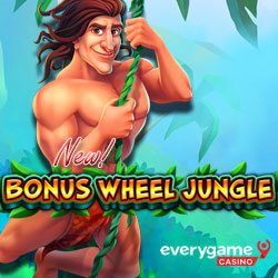 Get Free Spins on New Bonus Wheel Jungle and Compete for Prizes in $180K Treasure Quest Contest at Everygame Casino