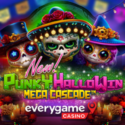 Everygame Casino Players Can Take 50 Free Spins on Punky HalloWin Mega Cascade, a New Halloween Slot from SpinLogic