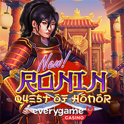 Everygame Casino Players Can Take 50 Free Spins on Ronin Quest of Honor, a New Samurai Warrior Game from SpinLogic